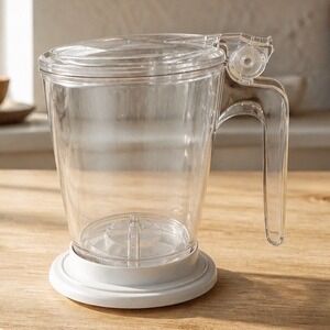 Bonjour 4 Cup Fat Separator Gravy Strainer Clear Plastic with Bottom Release